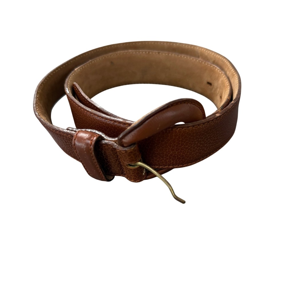 Cole Haan Belt Mens 32 Brown Excellent Pebbled Leather Made in Italy